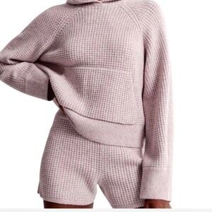 Abercrombie & Fitch Light Pink Waffle Knit Sweater and shorts set
